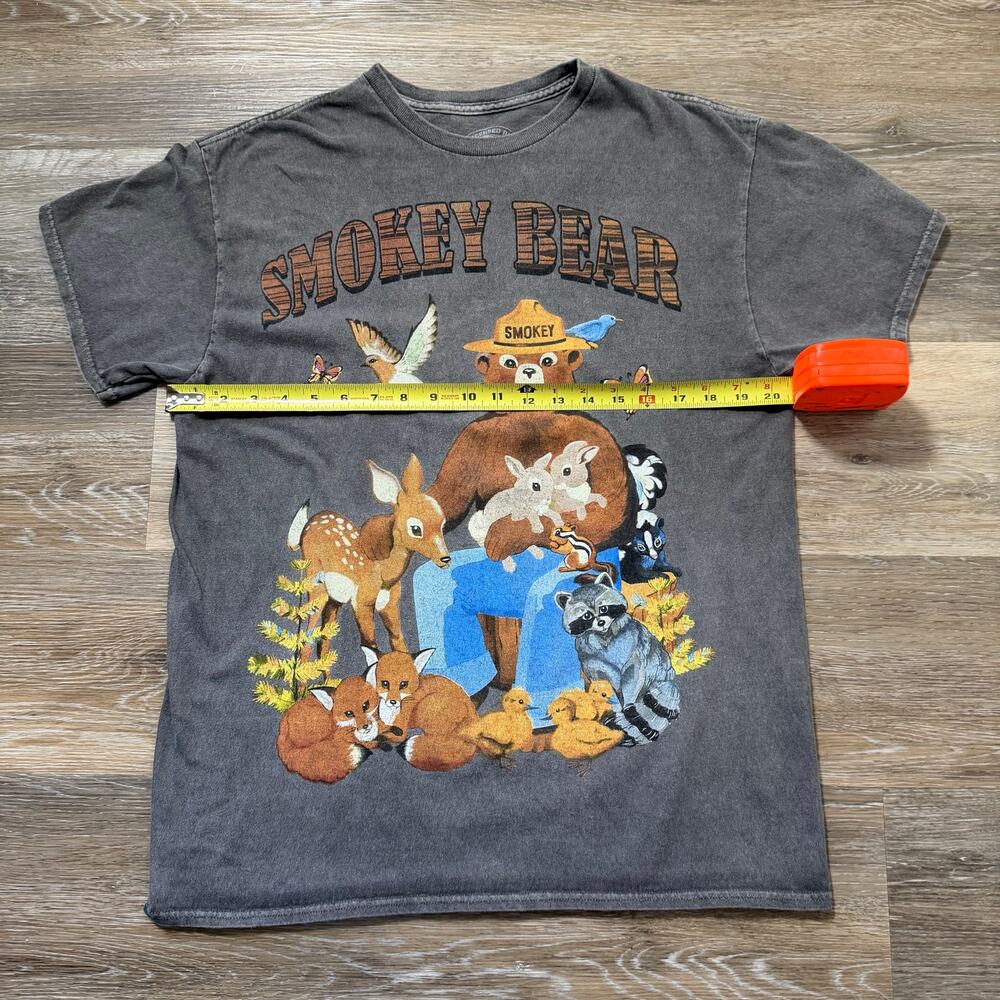 Smokey Bear Official Licensed Graphic T Shirt Men's Medium Gray 100% Cotton - Picture 5 of 9